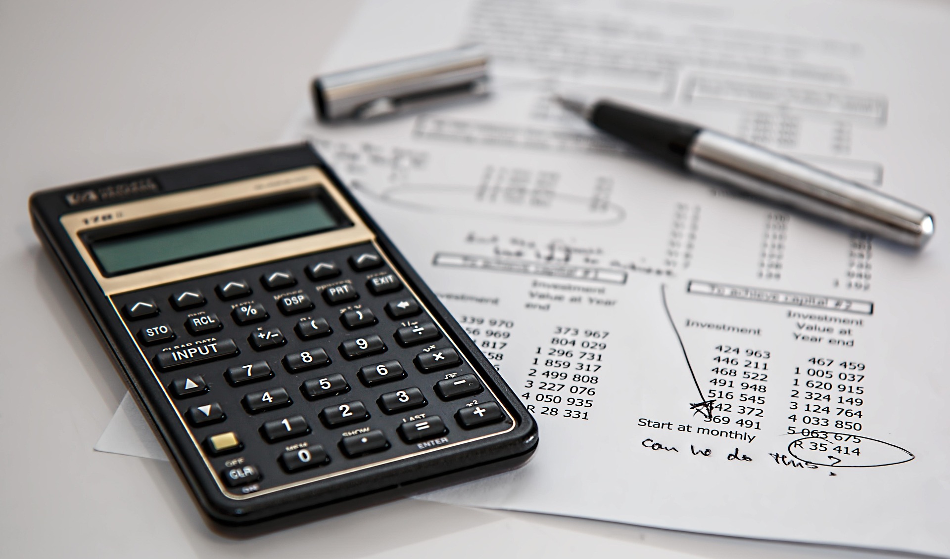 Calculator on a desk